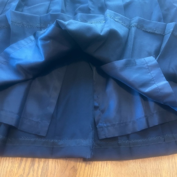 Vintage Wool Pleated Long Navy Midi Skirt Size 8 Lined •Measurements• - Picture 6 of 8